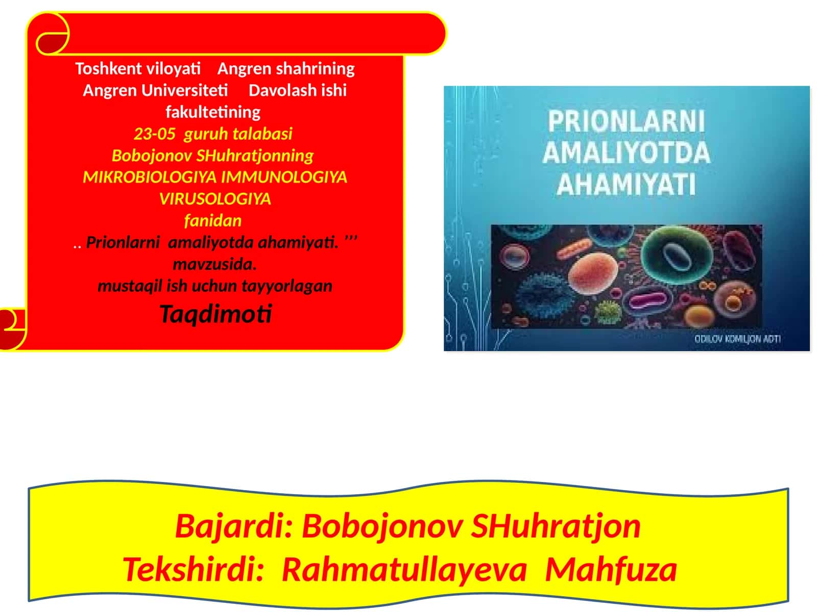 Prionlarning amaliyoti tibbiyotdan