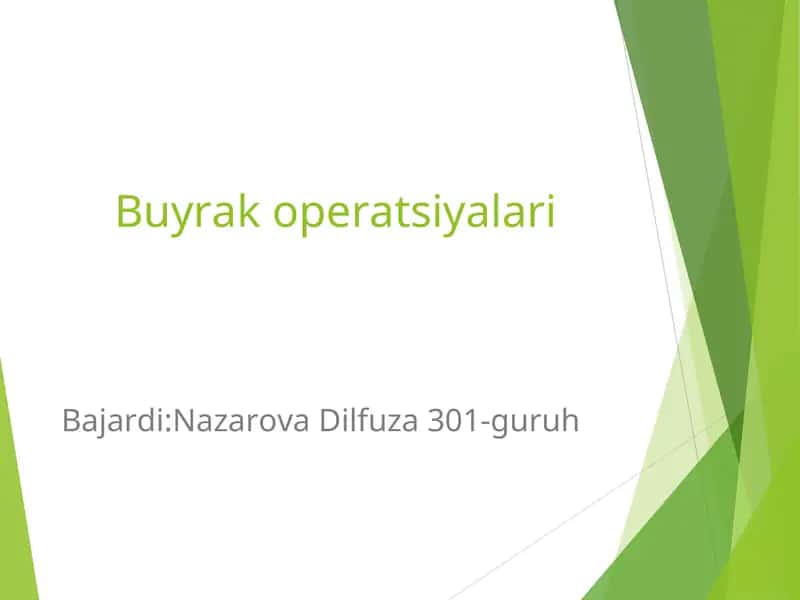Buyrak operatsiyalari