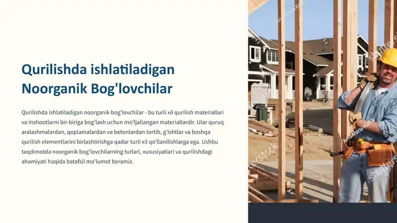 Qurilishda ishlatiladigan Noorganik Bog'lovchilar
