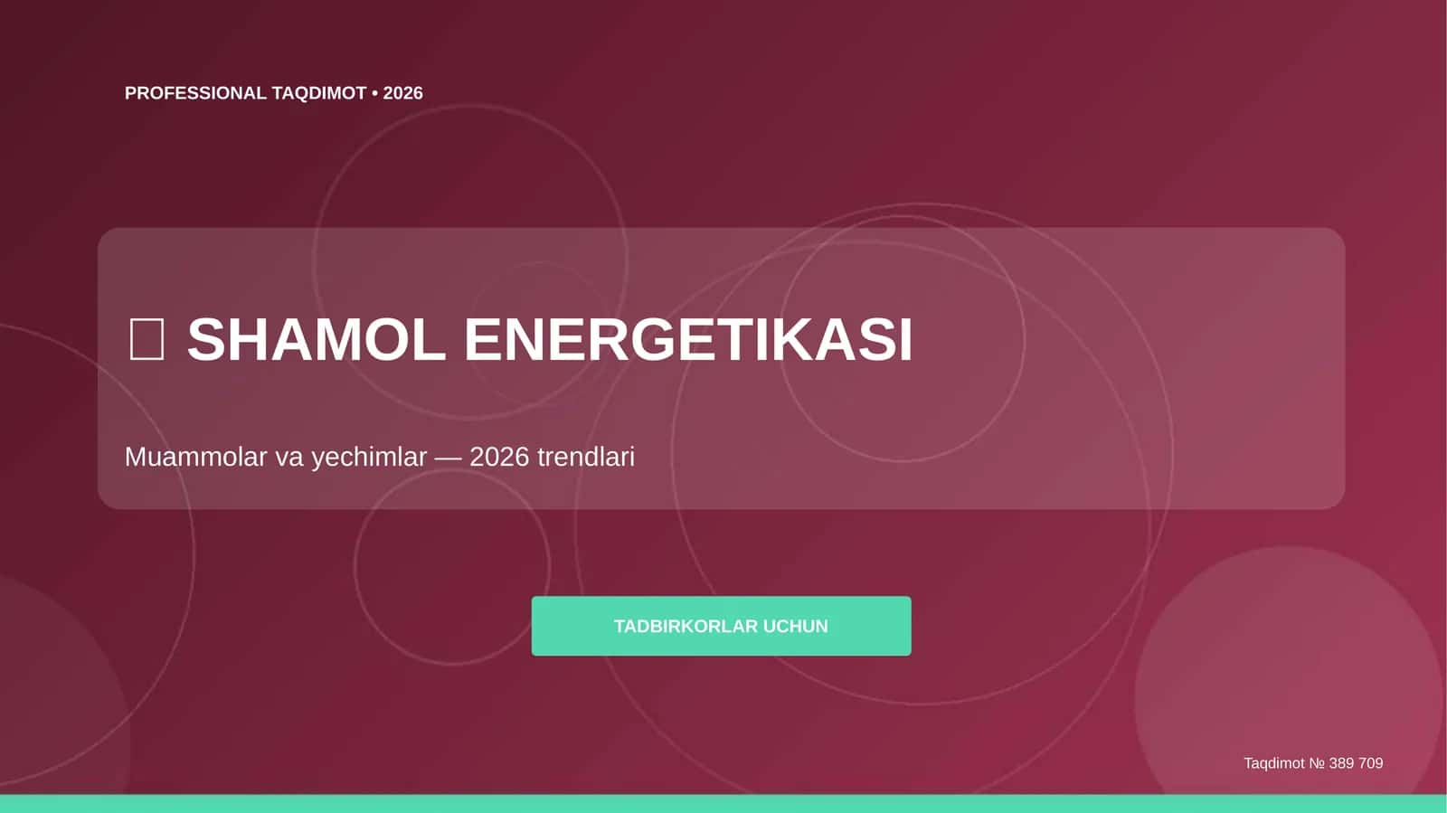 Shamol energetikasi: muammolar va yechimlar (2026 trendlari)
