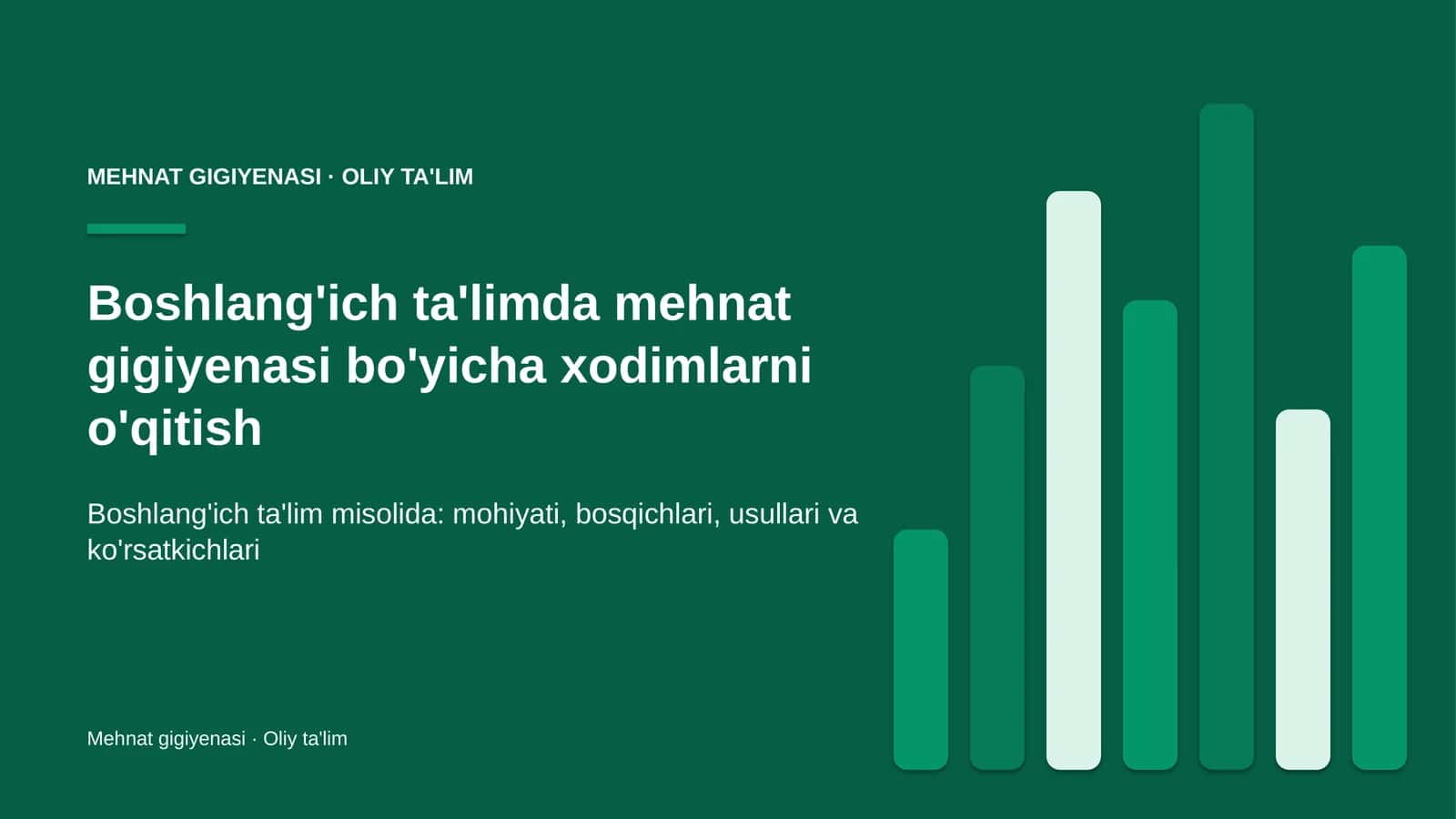 Mehnat gigiyenasi bo'yicha xodimlarni o'qitish