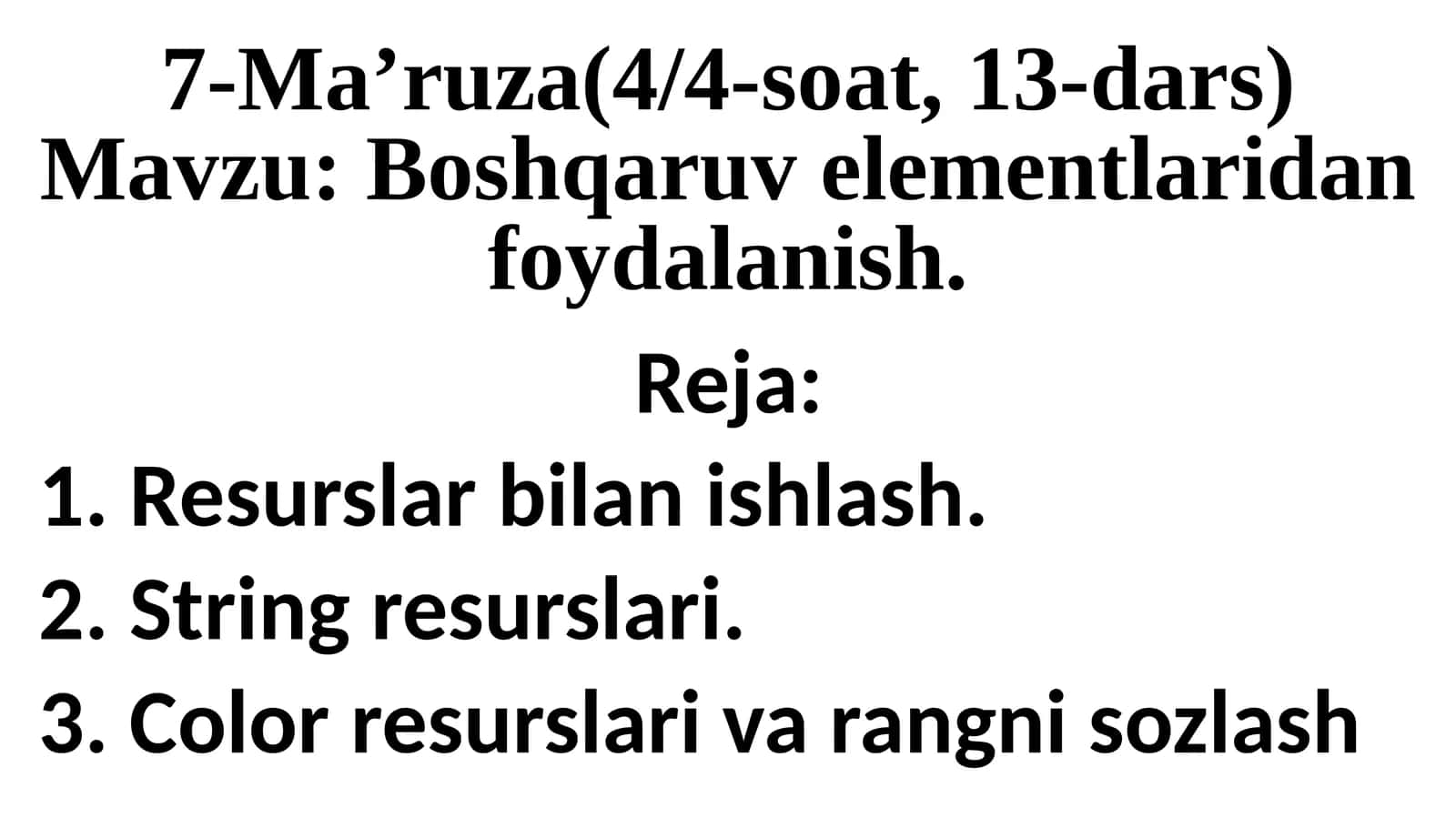 Boshqaruv elementlaridan foydalanish 1