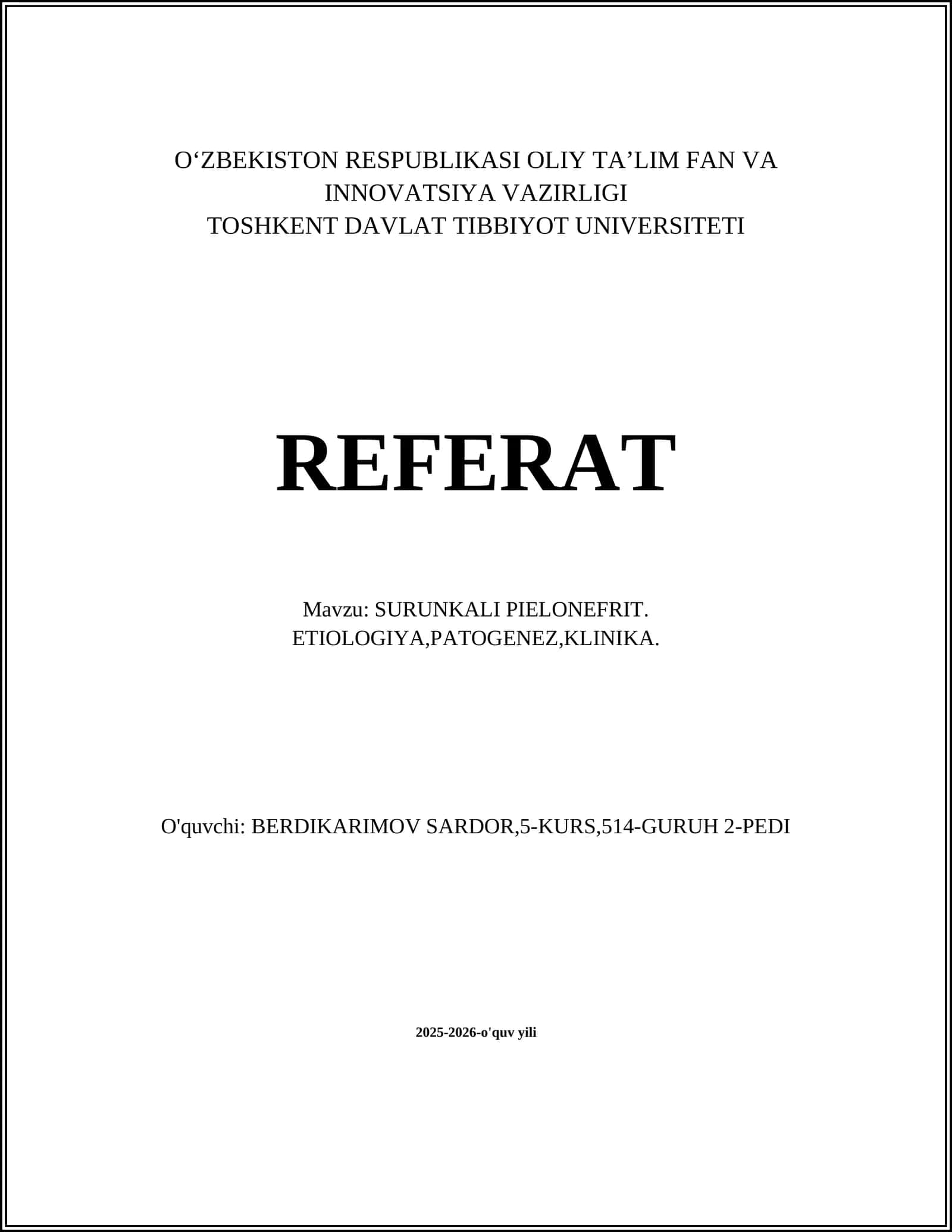 SURUNKALI PIELONEFRIT