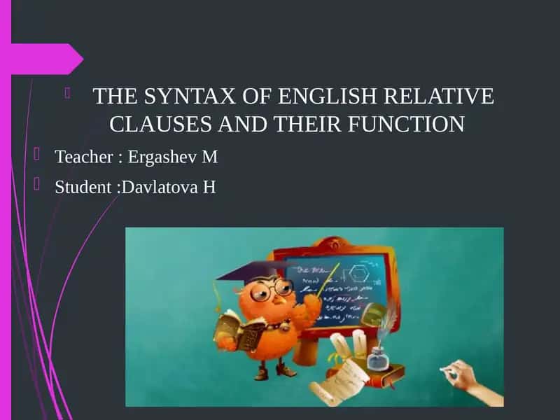 The Syntax of English Relative Clauses