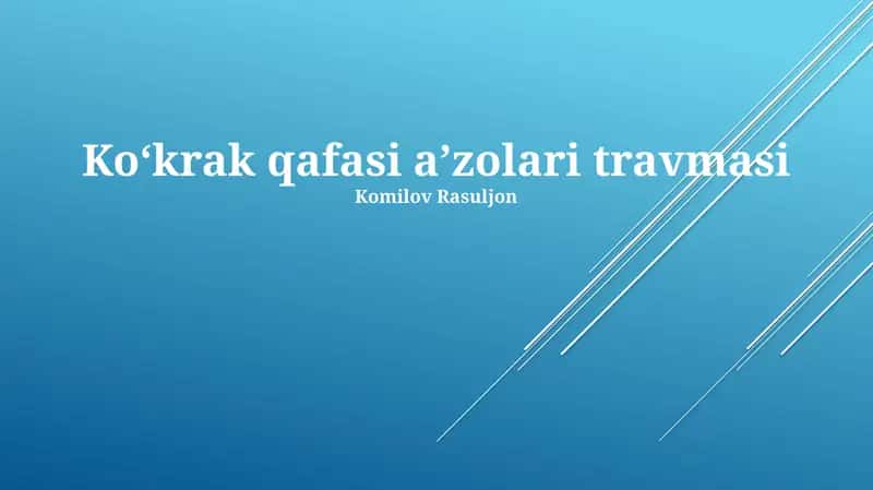 Ko‘krak qafasi a’zolari travmasi