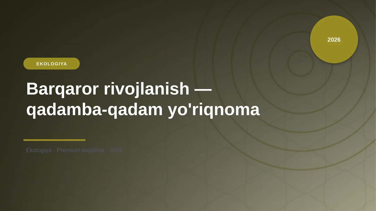 Barqaror rivojlanish — qadamba-qadam yo'riqnoma