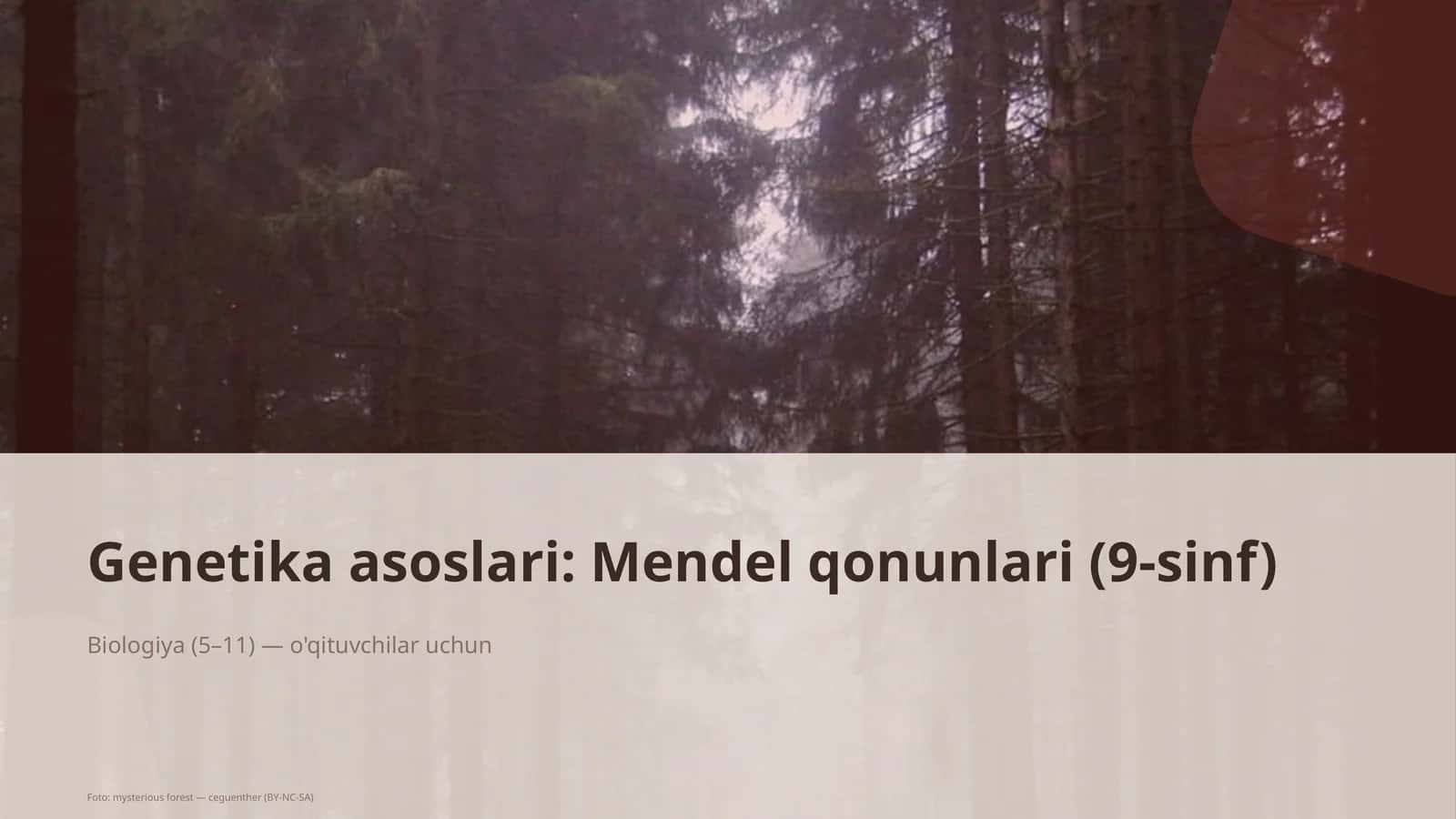 Genetika asoslari: Mendel qonunlari (9-sinf)