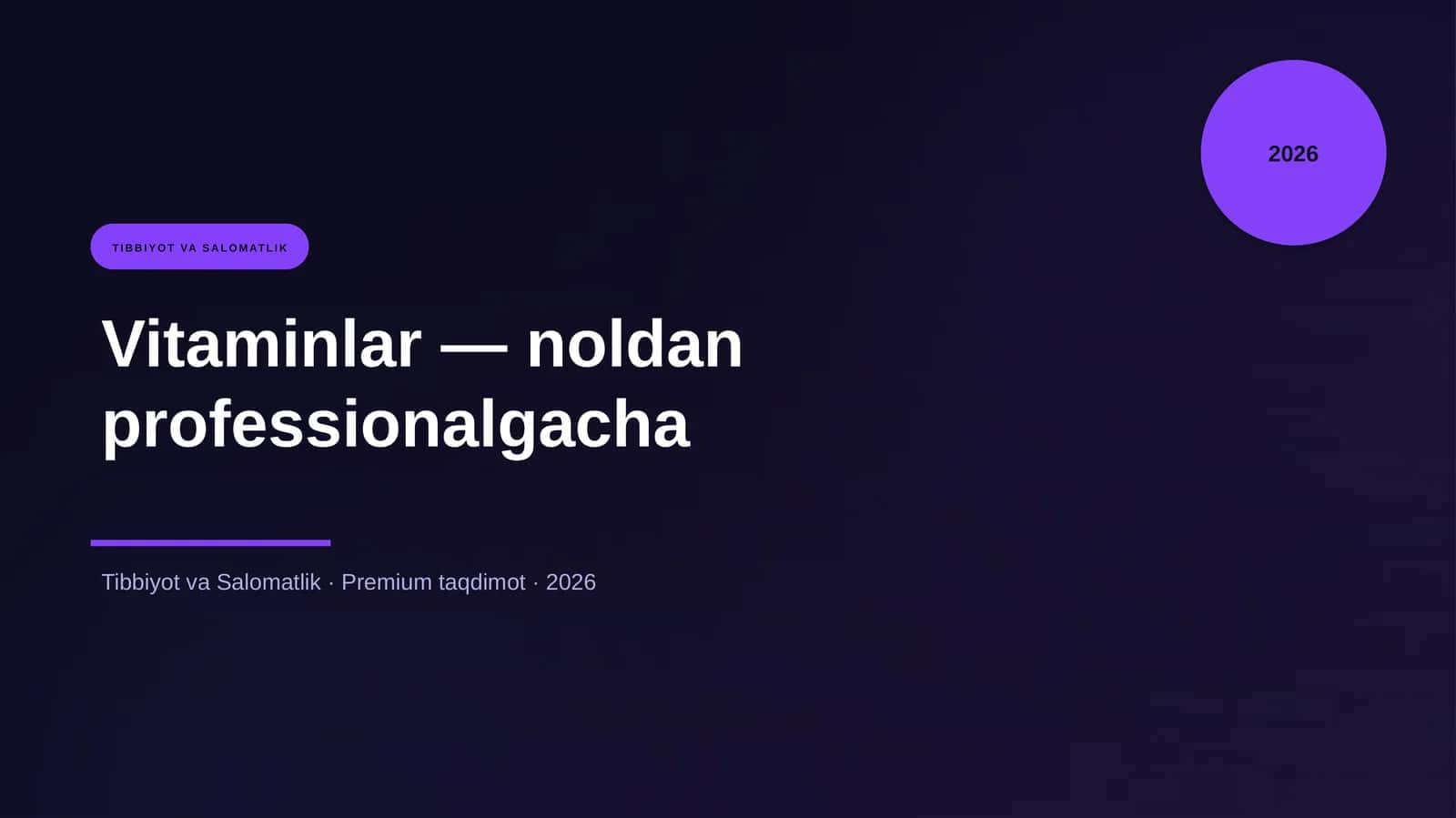 Vitaminlar — noldan professionalgacha