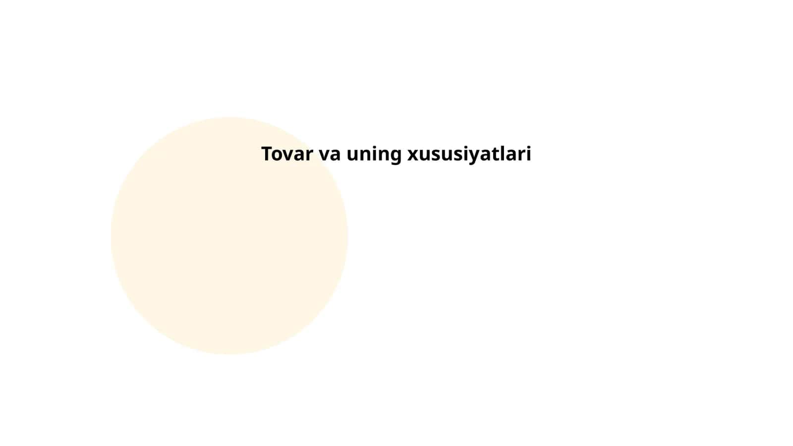 Tovar va uning xususiyatlari