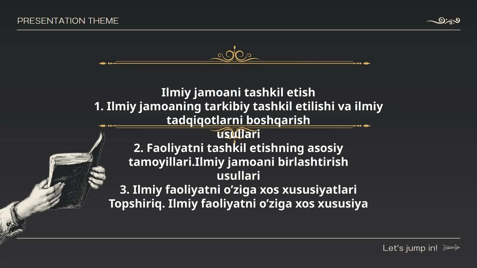 Ilmiy jamoani tashkil etish