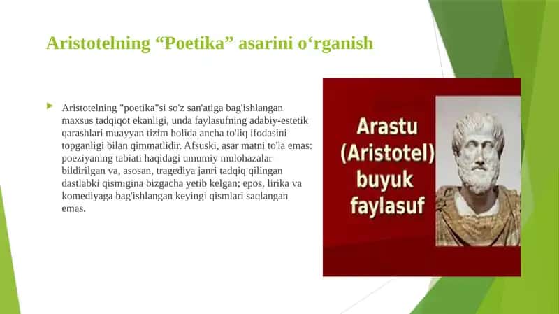 Aristotelning “Poetika” asari"