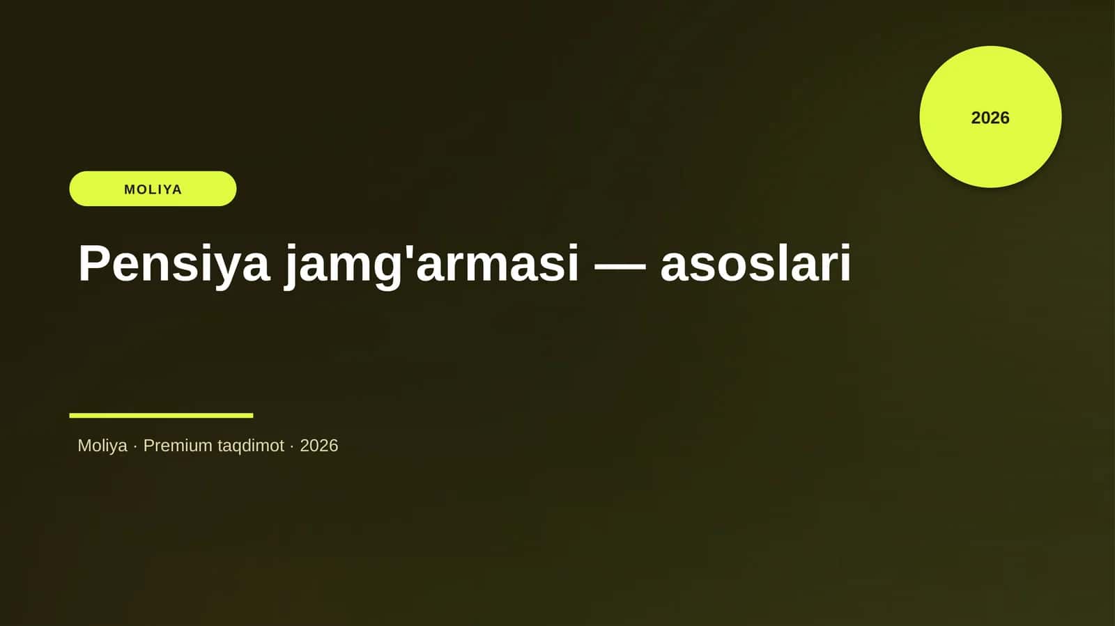 Pensiya jamg'armasi — asoslari