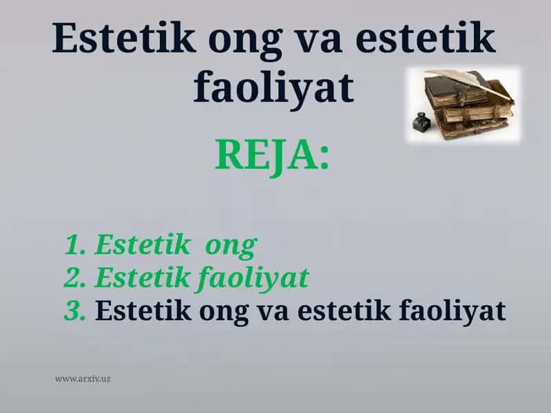 Estetikong va estetik faoliyat