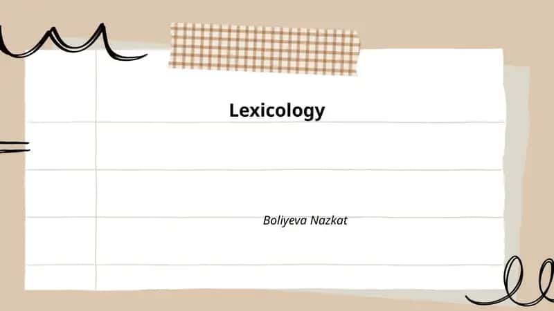 Lexikologiya