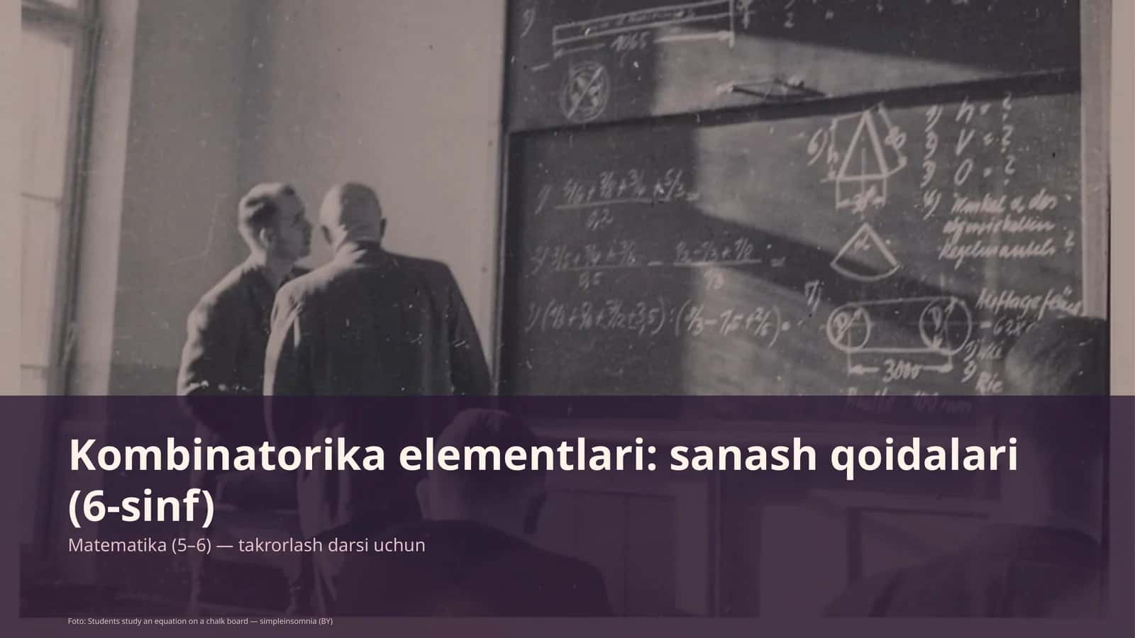 Kombinatorika elementlari: sanash qoidalari (6-sinf)