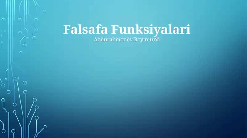 Falsafa Funksiyalari