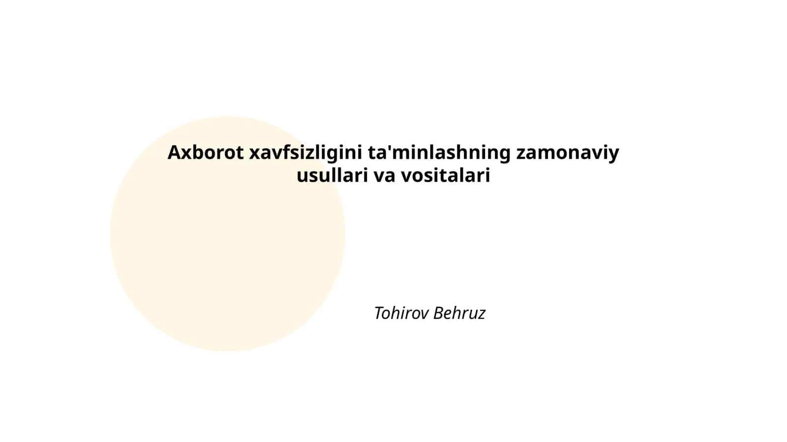 Kriptografiya va ma'lumotlarni shifrlash