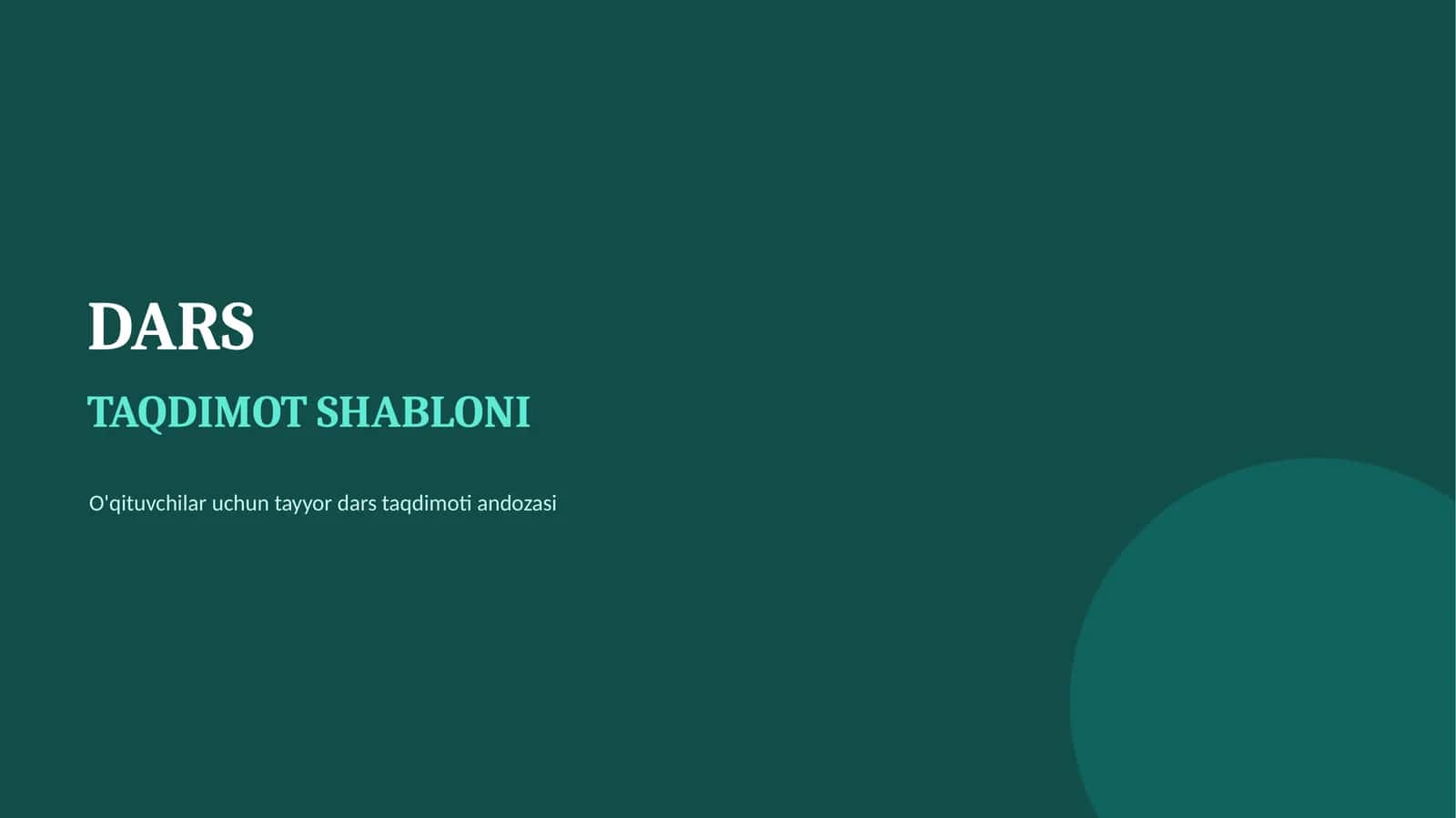 DARS TAQDIMOT SHABLONI