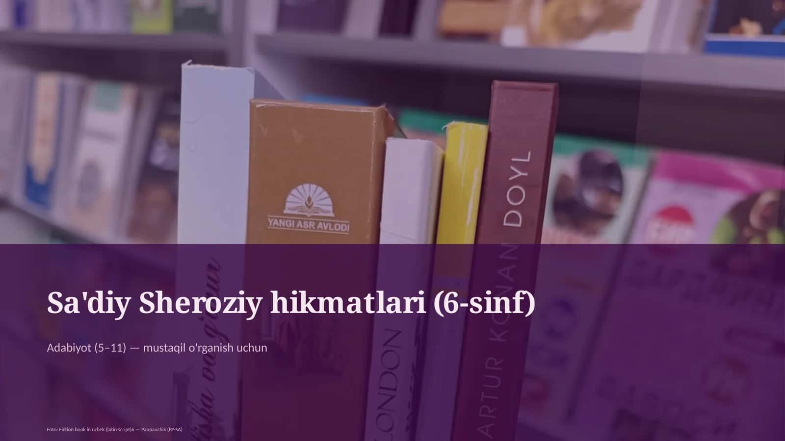 Sa'diy Sheroziy hikmatlari (6-sinf)