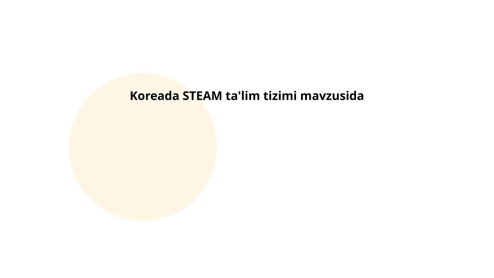 Koreada STEAM ta'lim tizimi mavzusida