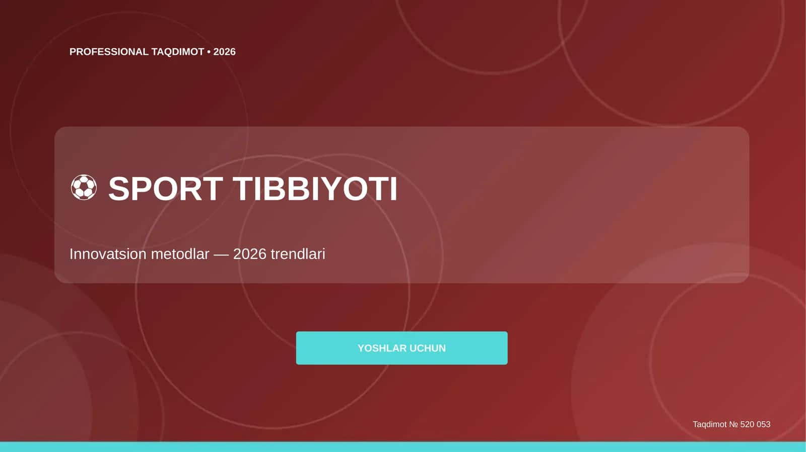 Sport tibbiyoti: innovatsion metodlar (2026 trendlari) [yoshlar uchun]