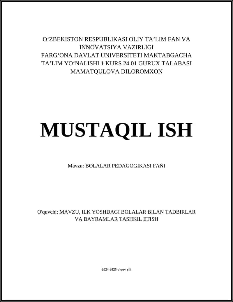 Bolalar psixologiyasi