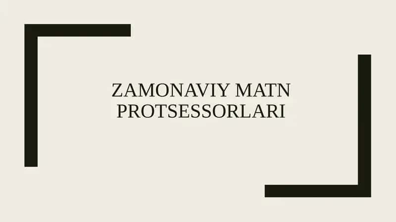 Zamonaviy matn Protsessorlari