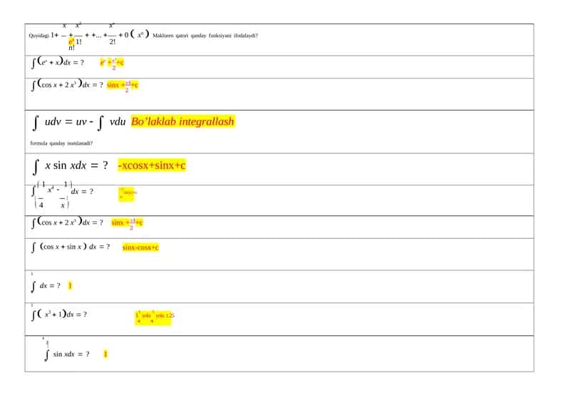 Amaliy matematika YN (JAVOBLAR)