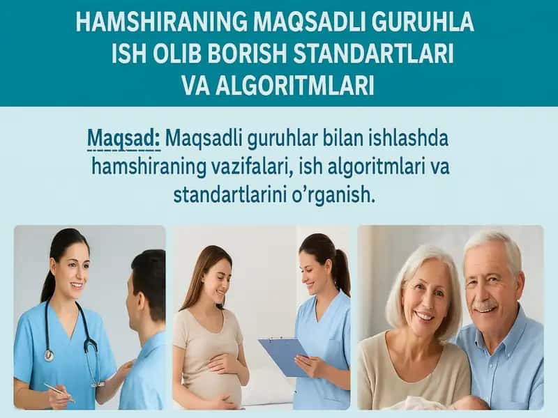 Hamshiraning maqsadli guruhlarda ish olib borish standartlari va algoritmlari