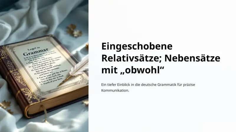 Eingeschobene Relativsätze; Nebensätze mit „obwohl“