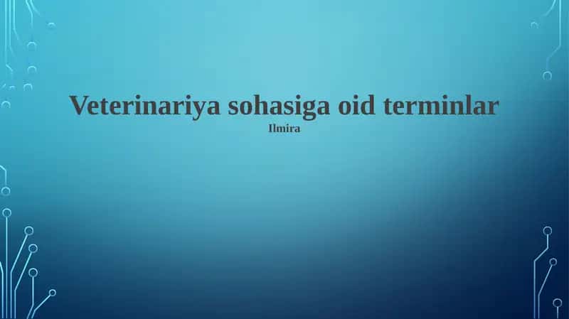Veterinariya sohasiga oid terminlar