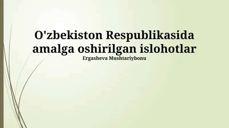 Ta'lim va sog'liqni saqlash sohasidagi islohotlar