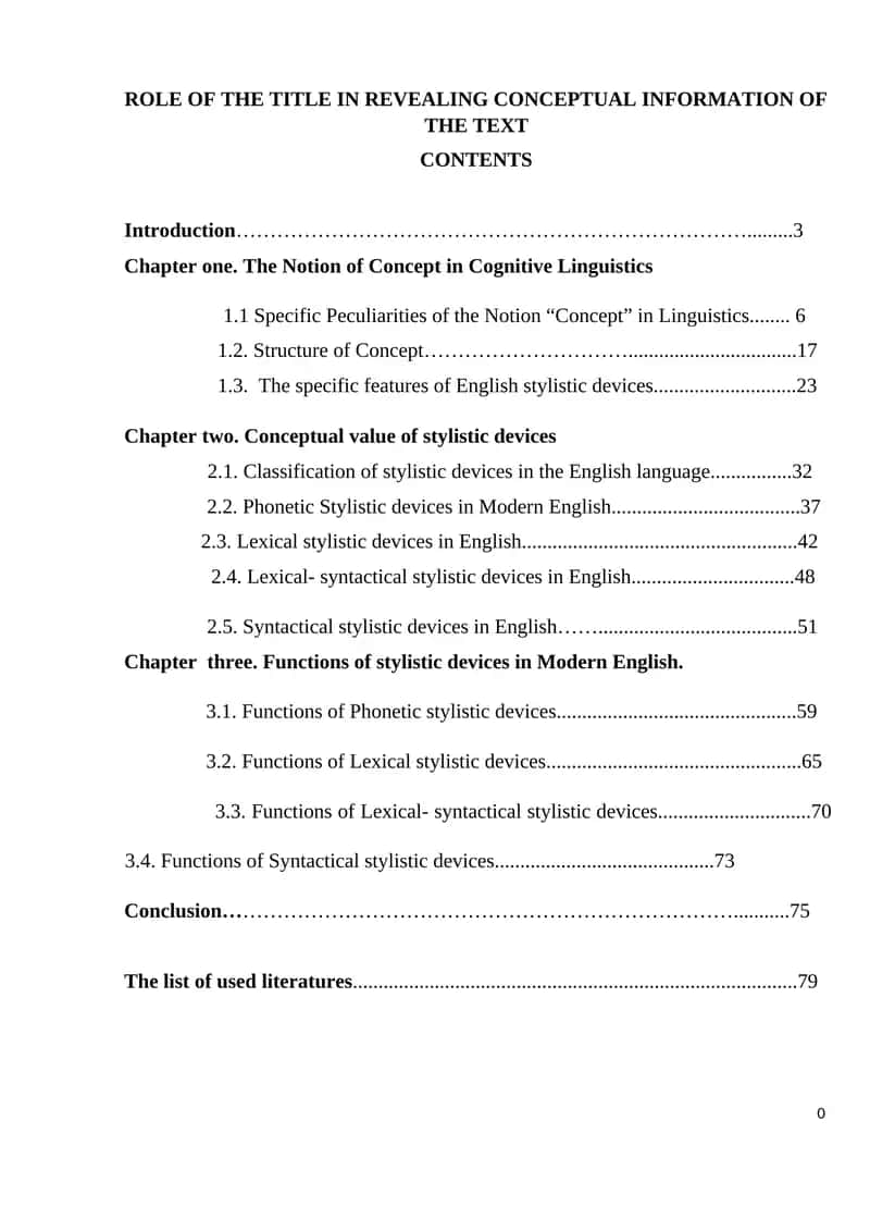 ROLE OF THE TITLE IN REVEALING CONCEPTUAL INFORMATION OF THE TEXT