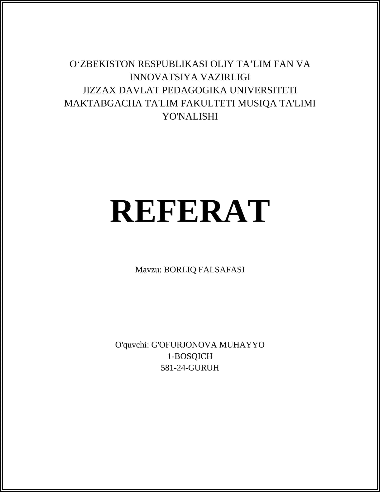 Borliq Falsafasi