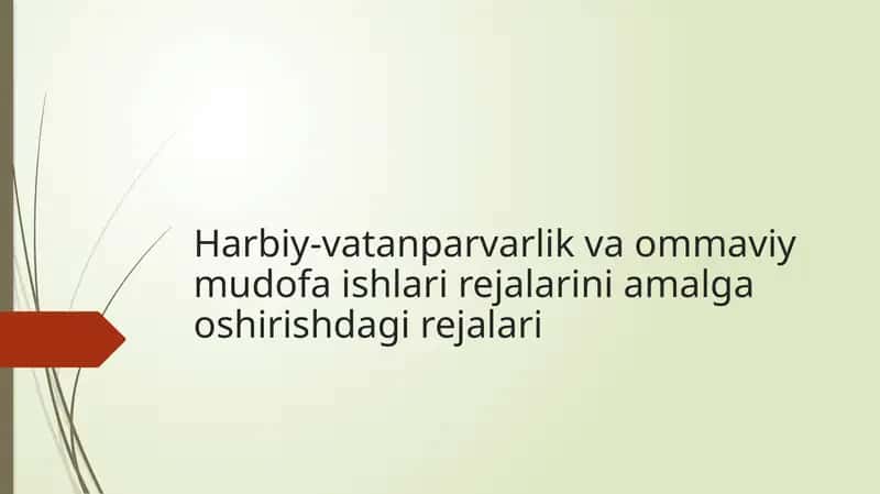 Harbiy-vatanparvarlik va ommaviy mudofa ishlari rejalarini amalga oshirishdagi rejalari