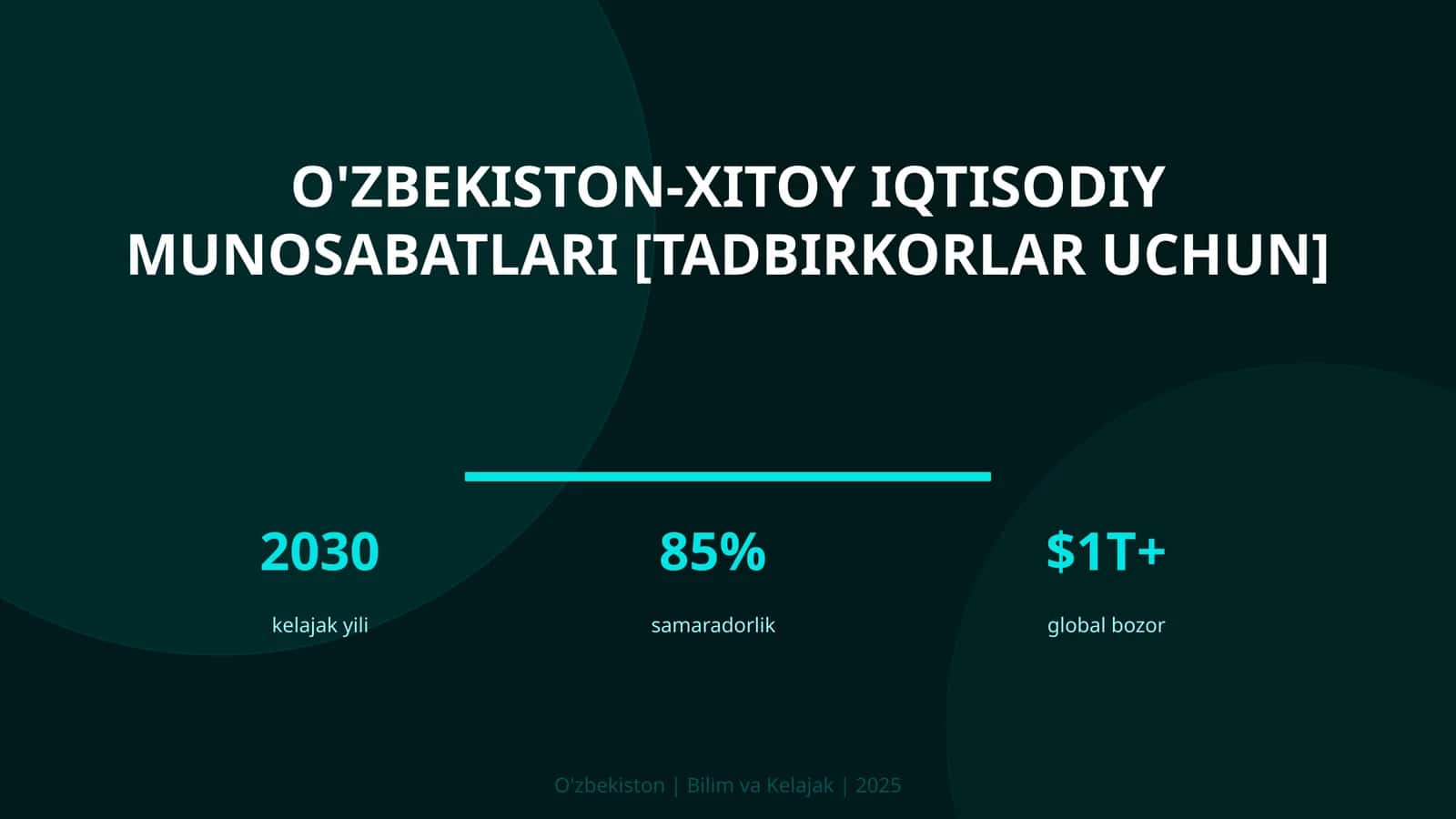 O'zbekiston-Xitoy iqtisodiy munosabatlari [tadbirkorlar uchun]