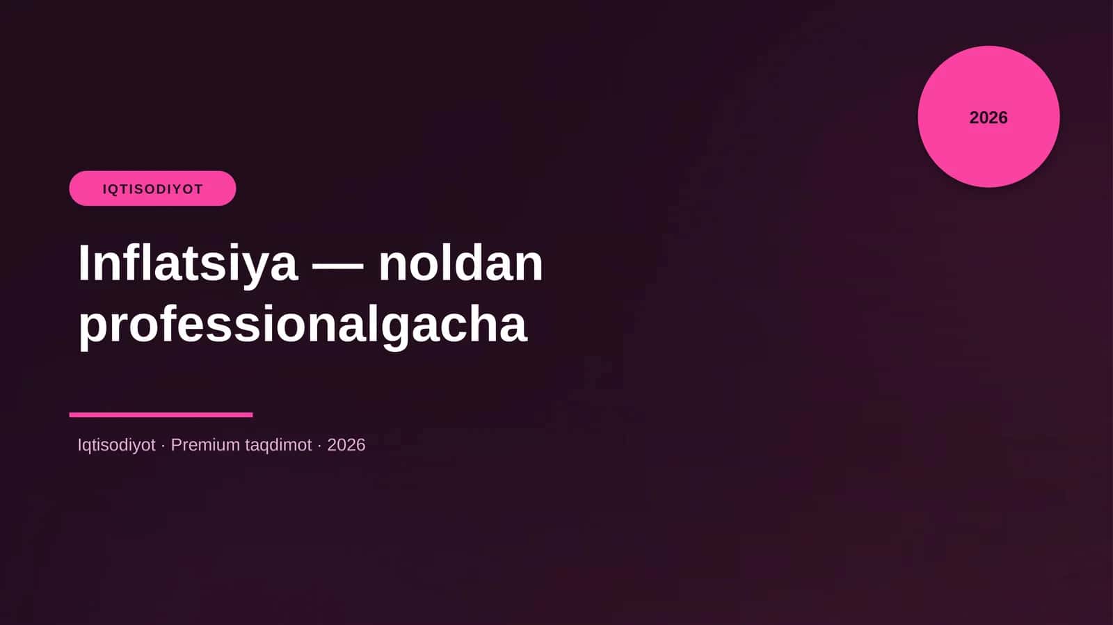 Inflatsiya — noldan professionalgacha