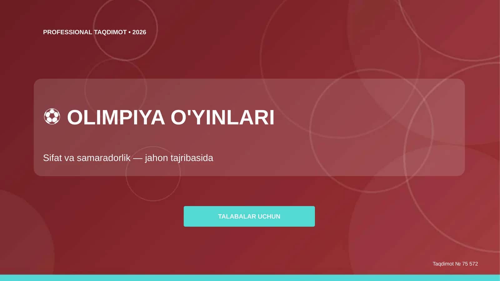Olimpiya o'yinlari: sifat va samaradorlik
