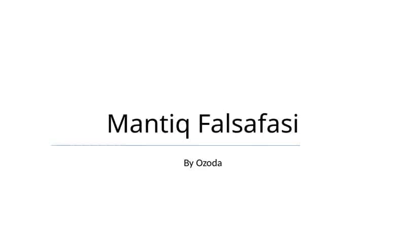 Mantiq Falsafasi