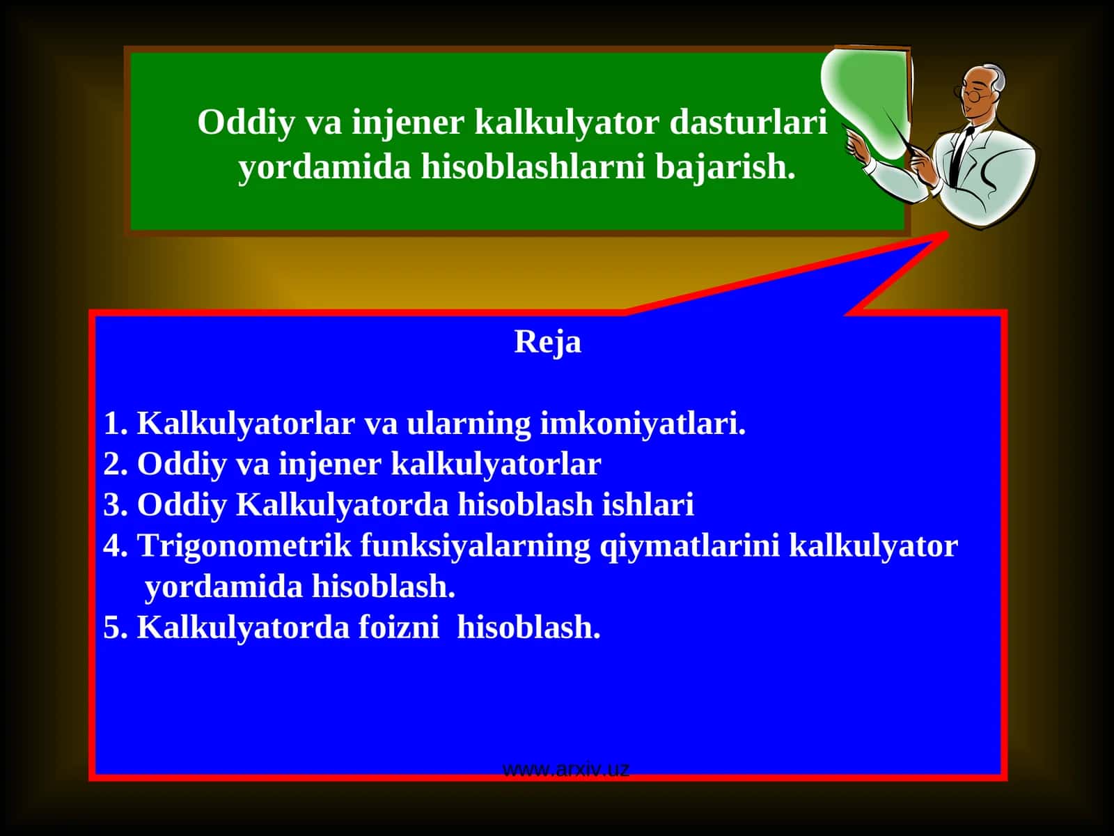 Oddiy va injener kalkulyator dasturlari
