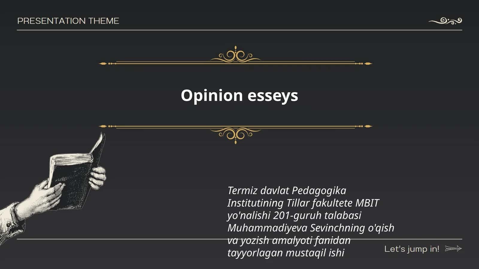 Opinion esseys