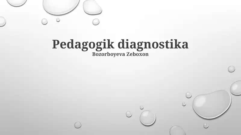 Pedagogik Diagnostika
