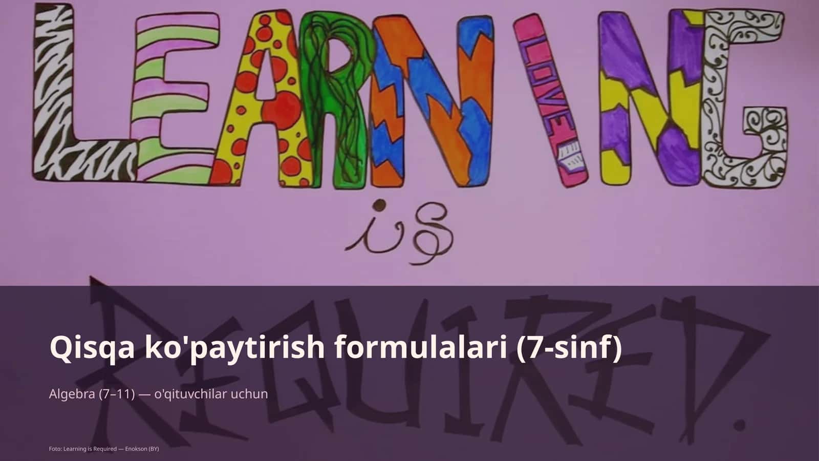 Qisqa ko'paytirish formulalari (7-sinf)