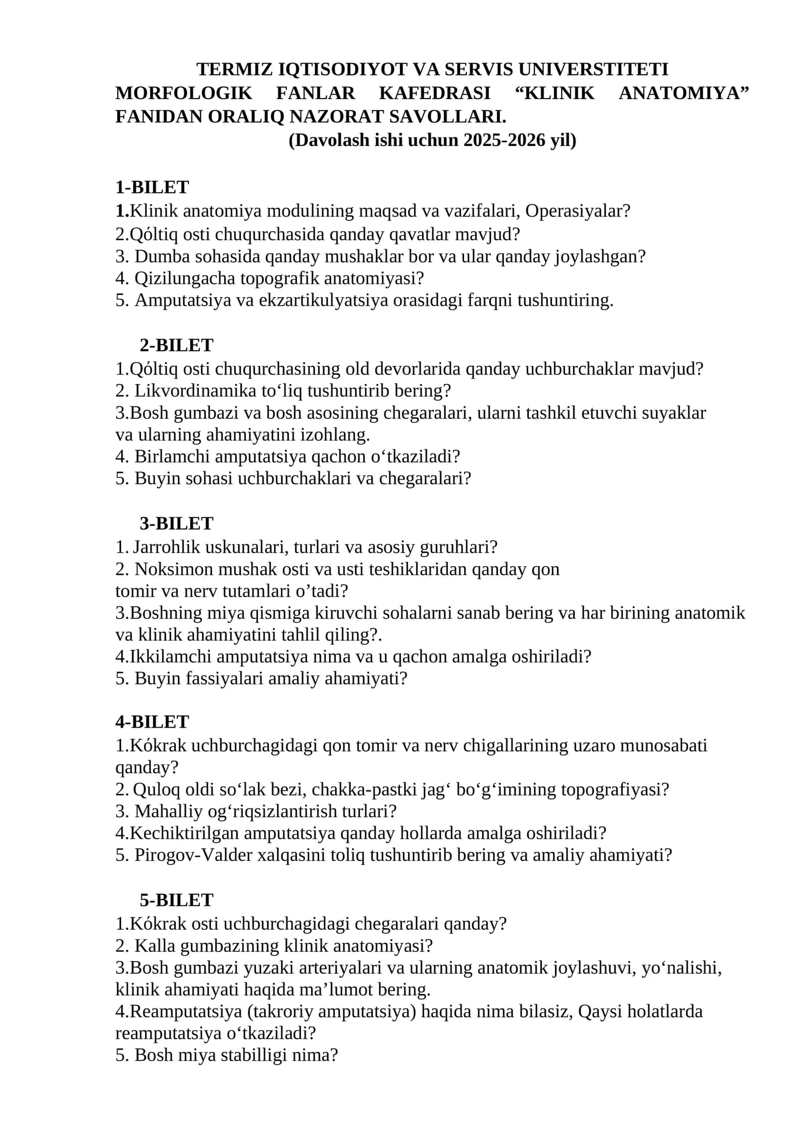 Klіnіk anatomiya modulining mаqsаd vа vаzifаlаri