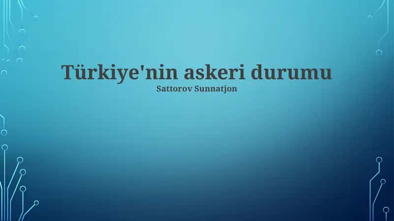 Türkiye'nin askeri durumu