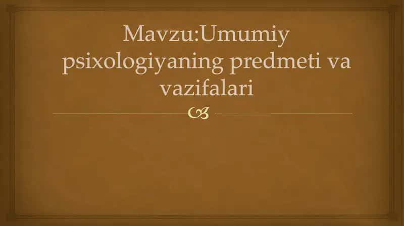 Umumiy Psixologiya