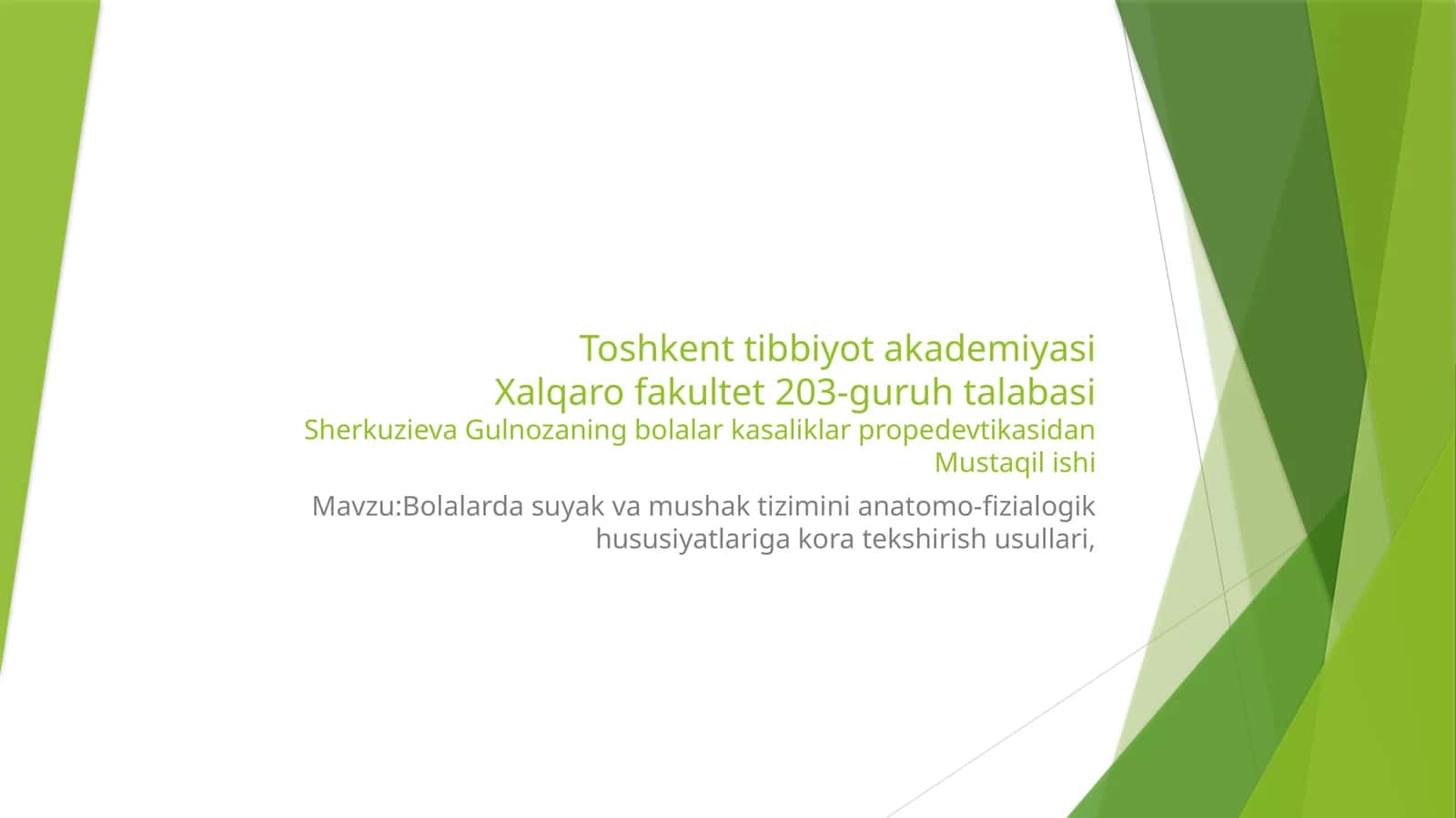 Bolalarda suyak va mushak tizimi embriongez
