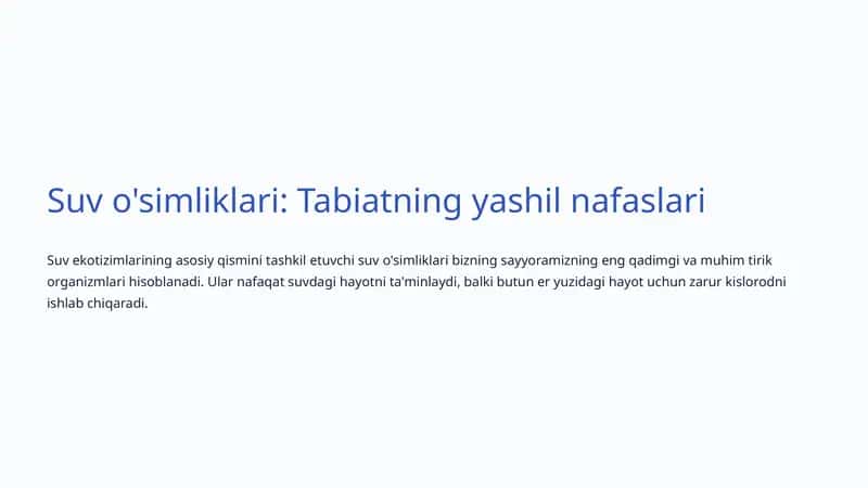 Suv o'simliklari