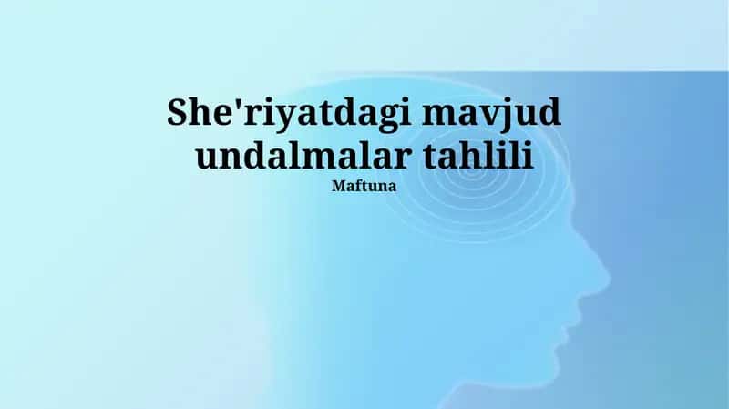 She'riyatdagi undamlar tahlili
