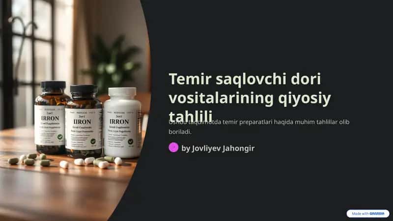 Temir saqlovchi dori vositalarining qiyosiy tahlili
